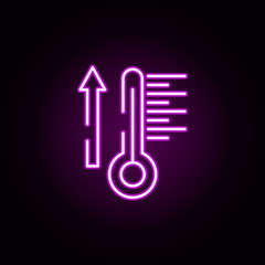 Poster - digital thermometer neon icon. Elements of water, boiler, thermos, gas, solar set. Simple icon for websites, web design, mobile app, info graphics