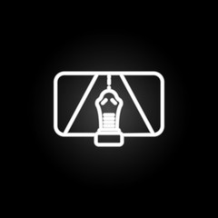 Poster - 3d games neon icon. Elements of virtual reality set. Simple icon for websites, web design, mobile app, info graphics