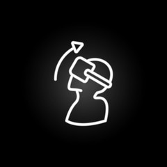 Poster - A man in virtual reality glasses neon icon. Elements of virtual reality set. Simple icon for websites, web design, mobile app, info graphics