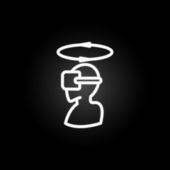 Poster - A man in virtual reality glasses neon icon. Elements of virtual reality set. Simple icon for websites, web design, mobile app, info graphics