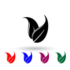 Poster - tea leaves illustration multi color icon. Elements of spa set. Simple icon for websites, web design, mobile app, info graphics