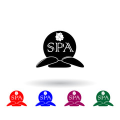 Poster - spa salon logo illustration multi color icon. Elements of spa set. Simple icon for websites, web design, mobile app, info graphics