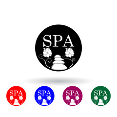 Poster - spa salon logo illustration multi color icon. Elements of spa set. Simple icon for websites, web design, mobile app, info graphics
