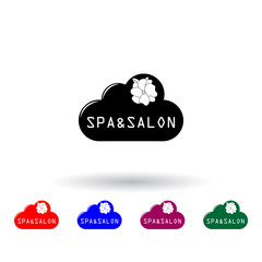 Poster - spa salon logo illustration multi color icon. Elements of spa set. Simple icon for websites, web design, mobile app, info graphics