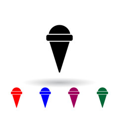 Poster - ice cream in a waffle horn multi color icon. Elements of ice cream set. Simple icon for websites, web design, mobile app, info graphics