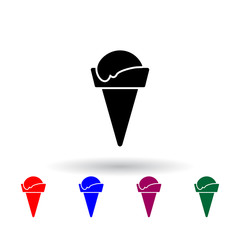 Poster - ice cream in a waffle horn multi color icon. Elements of ice cream set. Simple icon for websites, web design, mobile app, info graphics