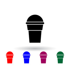 Poster - ice cream in a glass multi color icon. Elements of ice cream set. Simple icon for websites, web design, mobile app, info graphics