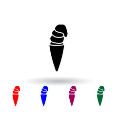 Poster - ice cream in a waffle horn multi color icon. Elements of ice cream set. Simple icon for websites, web design, mobile app, info graphics