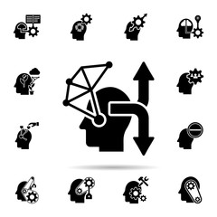 Poster - decision in mind icon. Universal set of human mind for website design and development, app development