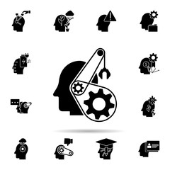 Poster - establishment in mind icon. Universal set of human mind for website design and development, app development