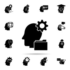 Poster - workflow in mind icon. Universal set of human mind for website design and development, app development
