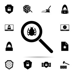 Poster - virus scan icon. Universal set of hacker for website design and development, app development