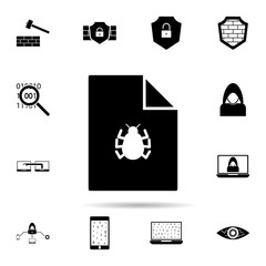 Poster - infected file icon. Universal set of hacker for website design and development, app development