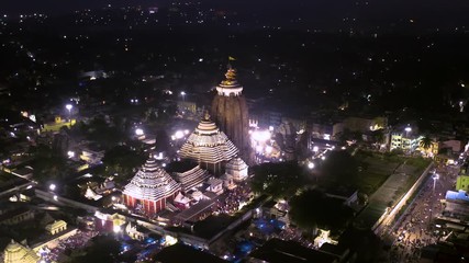 Wall Mural - Orissa, India, Jagannath temple, 4k  aerial drone footage