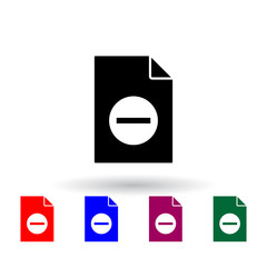 Poster - minus on document multi color icon. Elements of file and documents set. Simple icon for websites, web design, mobile app, info graphics