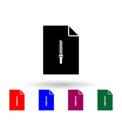 Poster - lightning on document multi color icon. Elements of file and documents set. Simple icon for websites, web design, mobile app, info graphics