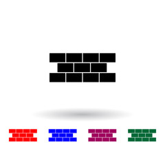 Poster - Brick wall multi color icon. Elements of engineering set. Simple icon for websites, web design, mobile app, info graphics