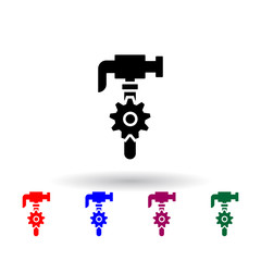 Poster - hammer and mechanism multi color icon. Elements of engineering set. Simple icon for websites, web design, mobile app, info graphics