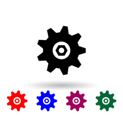 Poster - gear multi color icon. Elements of engineering set. Simple icon for websites, web design, mobile app, info graphics