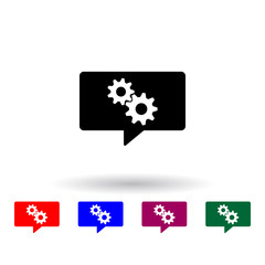 Poster - communication bubble and mechanism multi color icon. Elements of engineering set. Simple icon for websites, web design, mobile app, info graphics
