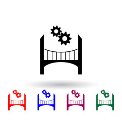 Poster - bridge and mechanism multi color icon. Elements of engineering set. Simple icon for websites, web design, mobile app, info graphics