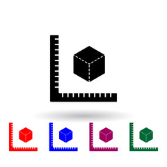 Poster - square calculation multi color icon. Elements of engineering set. Simple icon for websites, web design, mobile app, info graphics