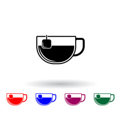 Poster - a cup of tea multi color icon. Elements of drink set. Simple icon for websites, web design, mobile app, info graphics