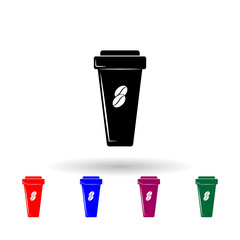 Poster - coffee in a glass multi color icon. Elements of drink set. Simple icon for websites, web design, mobile app, info graphics