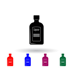 Poster - bottle of liquor multi color icon. Elements of drink set. Simple icon for websites, web design, mobile app, info graphics