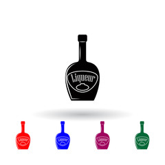 Poster - bottle of liquor multi color icon. Elements of drink set. Simple icon for websites, web design, mobile app, info graphics