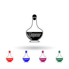Poster - bottle of liquor multi color icon. Elements of drink set. Simple icon for websites, web design, mobile app, info graphics