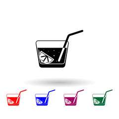 Poster - cocktail in a glass multi color icon. Elements of drink set. Simple icon for websites, web design, mobile app, info graphics