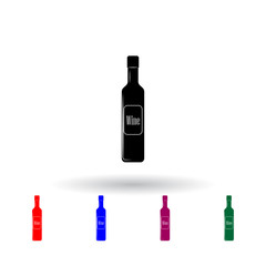 Poster - a bottle of wine multi color icon. Elements of drink set. Simple icon for websites, web design, mobile app, info graphics