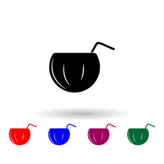 Poster - tropical cocktail multi color icon. Elements of drink set. Simple icon for websites, web design, mobile app, info graphics