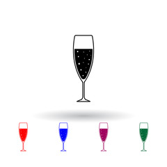 Poster - a glass of champagne multi color icon. Elements of drink set. Simple icon for websites, web design, mobile app, info graphics