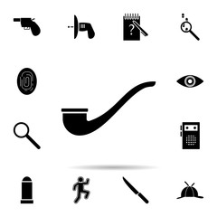 Poster - smoking pipe icon. Universal set of dedective for website design and development, app development