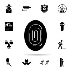 Poster - fingerprint icon. Universal set of dedective for website design and development, app development