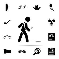 Poster - detective take trace icon. Universal set of dedective for website design and development, app development