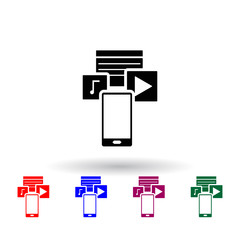 Poster - multimedia in your phone multi color icon. Elements of concentration set. Simple icon for websites, web design, mobile app, info graphics