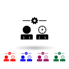 Poster - time management multi color icon. Elements of concentration set. Simple icon for websites, web design, mobile app, info graphics