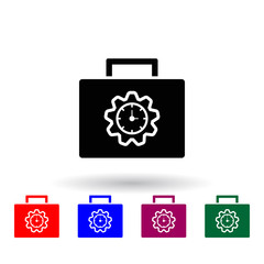 Poster - time management in portfolio multi color icon. Elements of concentration set. Simple icon for websites, web design, mobile app, info graphics
