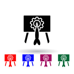 Poster - strategic objectives multi color icon. Elements of concentration set. Simple icon for websites, web design, mobile app, info graphics
