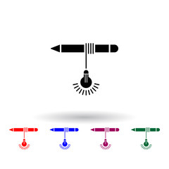 Poster - idea in pen multi color icon. Elements of concentration set. Simple icon for websites, web design, mobile app, info graphics