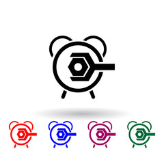 Poster - set up time multi color icon. Elements of concentration set. Simple icon for websites, web design, mobile app, info graphics