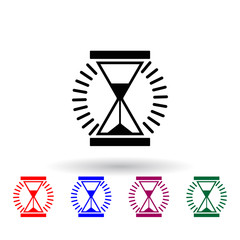 Poster - hourglass multi color icon. Elements of concentration set. Simple icon for websites, web design, mobile app, info graphics