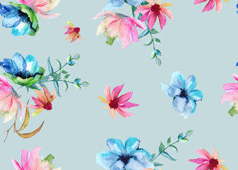  floral background. Seamless pattern.