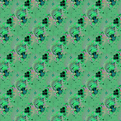 Poster - Fractal pattern of flying butterflies. In blue tones.