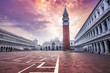 sunrise at the san marco square in venice, italy
