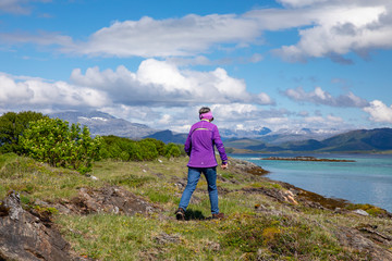  Woman On tour along the seaside