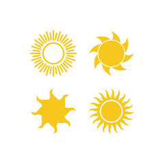 Sun icon set vector isolated. Sun flat vector icons pack. sun logo design inspiration